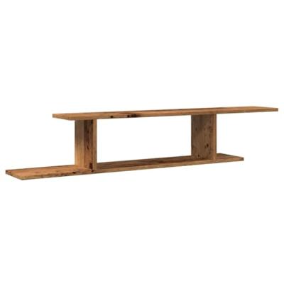 Tv-wandschap 125x18x23 cm bewerkt hout oud houtkleurig