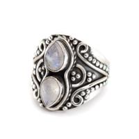 Edelsteen Ring Maansteen 925 Zilver "Yoza" (Maat 17) - thumbnail