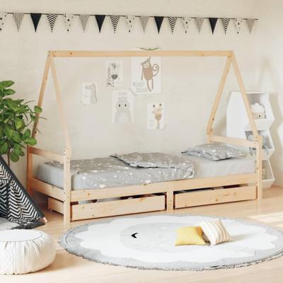 Kinderbedframe met lades 80x200 cm massief grenenhout Kinderbedframe met lades 80x200 cm massief grenenhout