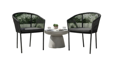 Reims stackable dining chair black alu/rope black Eurofar - Eurofar