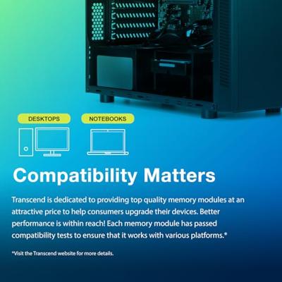 Transcend jm3200hse-16g jetram, 16gb, so-dimm, ddr4 3200 mhz, 1rx8, 2gx8, cl22, 1.2v