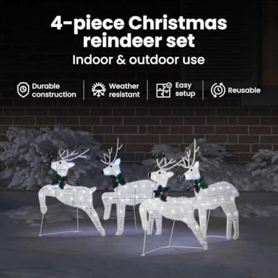 VidaXL Led rendieren 4 pcs wit stof