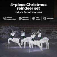 VidaXL Led rendieren 4 pcs wit stof - thumbnail