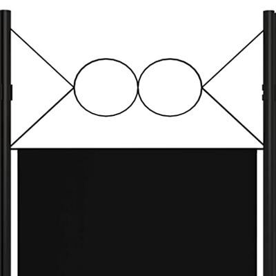 VidaXL Kamerscherm met 5 panelen 200x180 cm zwart VidaXL Kamerscherm met 5 panelen 200x180 cm zwart