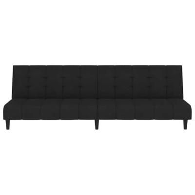 Slaapbank 2-zits fluweel zwart