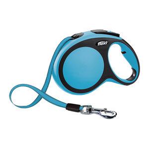 Flexi New Comfort Intrekbare Tape Lead, Groot, 5 m, Blauw