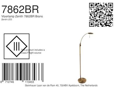 Steinhauer Vloerlamp zenith LED 7862br brons - thumbnail