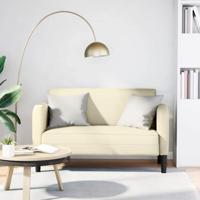 Loveseat bank 110 cm kunstleer crmekleurig - thumbnail