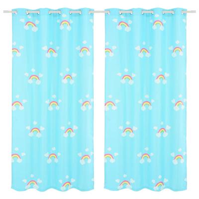 vidaXL Kindergordijnen verduisterend 140x240 cm regenboog blauw 2 st vidaXL Kindergordijnen verduisterend 140x240 cm regenboog blauw 2 st