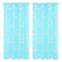 vidaXL Kindergordijnen verduisterend 140x240 cm regenboog blauw 2 st - thumbnail