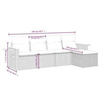 5-delige Loungeset met kussens poly rattan beige - thumbnail