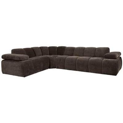 WOOOD Mojo hoekbank links ribstof Bruin