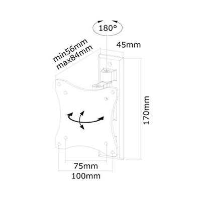 Neomounts FPMA-W810BLACK Monitor-wandbeugel 1-voudig 25,4 cm (10) - 68,6 cm (27) Zwart Kantelbaar, Zwenkbaar Neomounts FPMA-W810BLACK Monitor-wandbeugel 1-voudig 25,4 cm (10) - 68,6 cm (27) Zwart Kantelbaar, Zwenkbaar