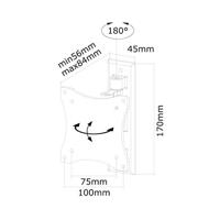 Neomounts FPMA-W810BLACK Monitor-wandbeugel 1-voudig 25,4 cm (10) - 68,6 cm (27) Zwart Kantelbaar, Zwenkbaar - thumbnail