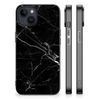 iPhone 15 Plus Marmeren Print Telefoonhoesje Marmer Zwart - Origineel Cadeau Vader - thumbnail