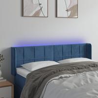Hoofdbord LED 147x16x78/88 cm fluweel donkerblauw - thumbnail