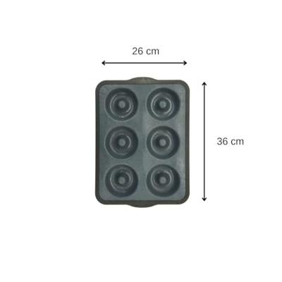 6-donutvorm - ZENKER - 36 x 26 cm - Glasvezel siliconen - Zwart