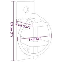 VidaXL Emmerhaken 3 st wandmontage staal zilverkleurig en bruin - thumbnail
