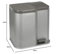 Curver duo2 pedaalemmer 15 liter + 6 liter met binnenemmers zilver/antraciet - thumbnail
