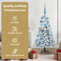 VidaXL Kunstmatige inklapbare kerstboom wit 120 cm pe en pvc - thumbnail