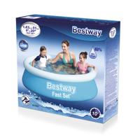 Bestway zwembad fast set opblaasbaar rond 183x51 cm blauw - thumbnail