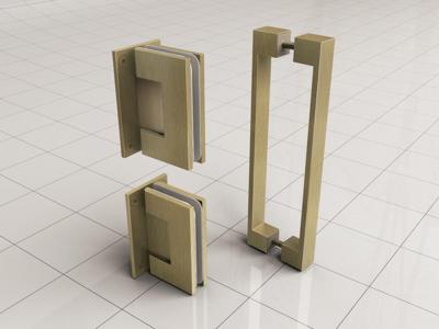 Scharnierset En Greep tbv Profielloze Nisdeur Wiesbaden Less Geborsteld Messing Scharnierset En Greep tbv Profielloze Nisdeur Wiesbaden Less Geborsteld Messing