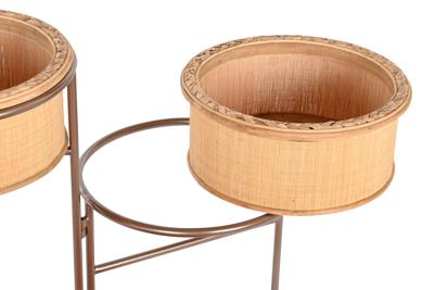 Grondlegger DKD Home Decor 55 x 42 x 79 cm Zwart Bruin Ijzer Bamboe Tropisch