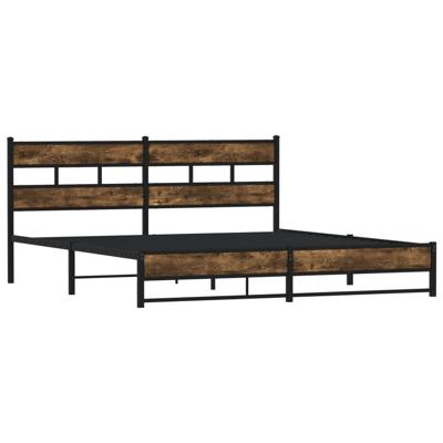 Bedframe zonder matras metaal gerookt eikenkleurig 200x200 cm