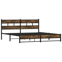 Bedframe zonder matras metaal gerookt eikenkleurig 200x200 cm - thumbnail