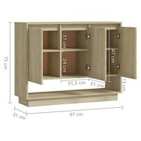 Dressoir 97x31x75 cm spaanplaat sonoma eikenkleurig - thumbnail