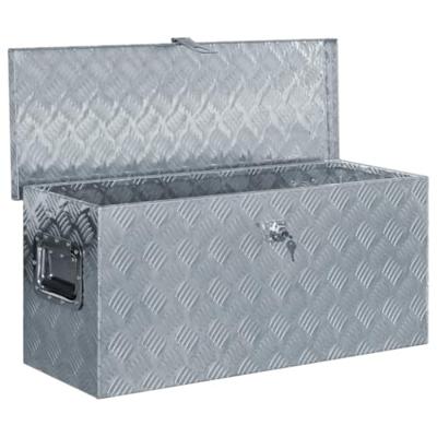 VidaXL Aluminium kist 80x30x35 cm zilverkleurig