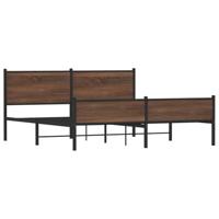 Bedframe zonder matras metaal bruin eikenkleur 180x200 cm - thumbnail