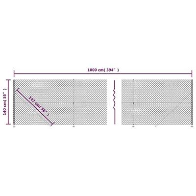 VidaXL Gaashek met flens 1,4x10 m zilverkleurig