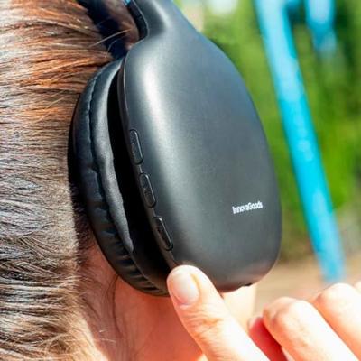 InnovaGoods - Opvouwbare Draadloze Koptelefoon, Bluetooth 5.3, Ruisonderdrukking, Handsfree Microfoon, Oplaadbaar, AUX-In, Ergonomisch Ontwerp, Zwart