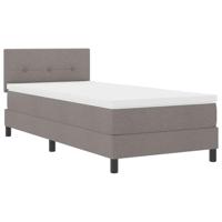 boxspring bed met matras & LED taupe 80x200 cm stof - thumbnail