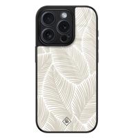 iPhone 15 Pro glazen hardcase - Palmy leaves beige - thumbnail