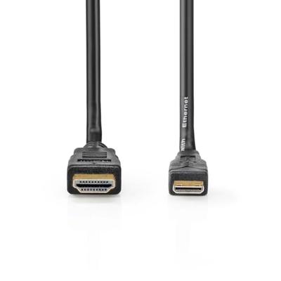 Nedis High Speed ??HDMI™-Kabel met Ethernet | HDMI™ Connector | HDMI™ Mini-Connector | 4K@30Hz | 10.2 Gbps | 3.00 m | Rond | PVC | Zwart | Label -