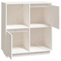 Dressoir 74x35x80 cm massief grenenhout wit - thumbnail