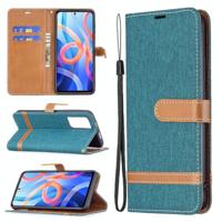 Voor Xiaomi Redmi Note 11 Kleur Matching Denim Textuur Lederen Telefoonhoesje met Houder & Card Slots & Wallet & Lanyard - thumbnail
