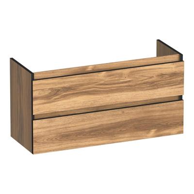 Brauer Joy Edge - Onderkast Ondiep - 100 cm - met 2 Softclose Lades Greeploos en 1 Sifon Uitsparing - Honey