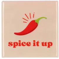 Daan Kromhout Design tegeltje keramiek spice it up 10x10cm beige - thumbnail