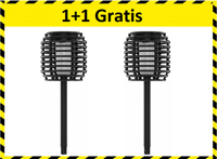 JENS Living Solar Tuinfakkel - Zwart 1+1 Gratis - thumbnail