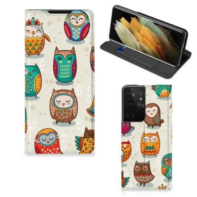 Samsung Galaxy S21 Ultra | Hoesje maken | Vrolijke Uilen Samsung Galaxy S21 Ultra | Hoesje maken | Vrolijke Uilen