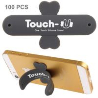 100 pc's Touch-u One Touch universele Silicone Stand houder voor iPhone Galaxy Huawei Xiaomi LG HTC en andere slimme Phones(Grey) - thumbnail