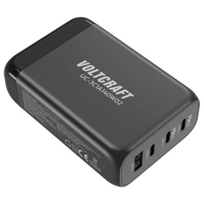 VOLTCRAFT UC-3C1A140W02 USB-oplader 140 W 3x USB-C, 1x USB-A Aantal uitgangen: 4 x GaN, USB Power Delivery (USB-PD), Snellader VOLTCRAFT UC-3C1A140W02 USB-oplader 140 W 3x USB-C, 1x USB-A Aantal uitgangen: 4 x GaN, USB Power Delivery (USB-PD), Snellader