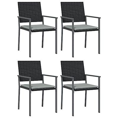 Tuinstoelen 4 st met kussens 54x62,5x89 cm poly rattan zwart
