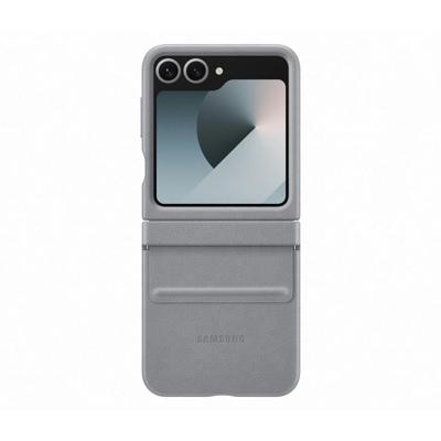 Samsung Vegan Leather Case voor Flip 6 Telefoonhoesje Grijs