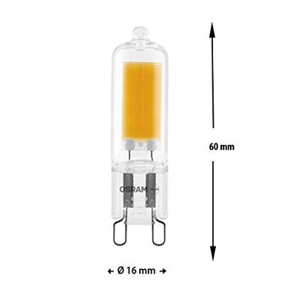 Osram LED Steeklampjes met G9 fitting - 2.8W vervangt 30W - Helder glas - Warm wit - Duopack