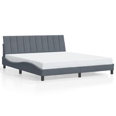 Bedframe zonder matras 180x200 cm fluweel donkergrijs - thumbnail