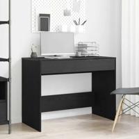 Bureau 101x50x76,5 cm spaanplaat zwart eikenkleurig - thumbnail